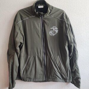 USMC Marine Running Jacket Small Short Olive Green Reflective PT Military Coat